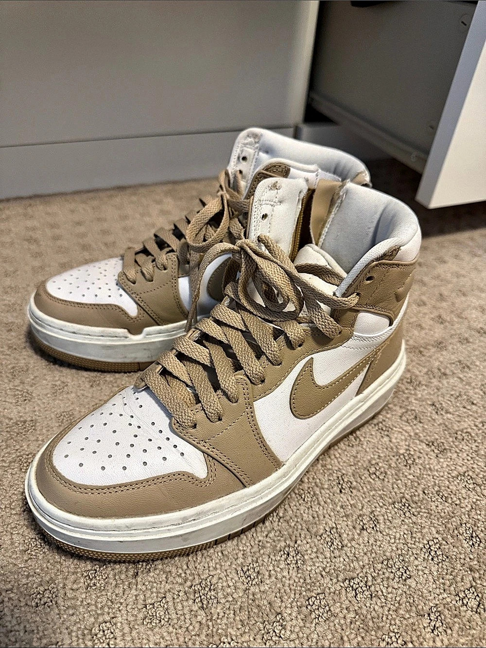 Nike Air Jordan 1 Elevate High 'Desert' Sneakers White & Brown